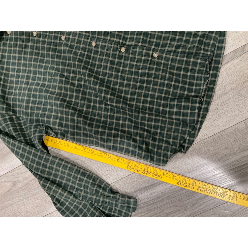 Cabin Creek Green Plaid Embroidered Floral Button Down Shirt 1X vintage - Picture 5 of 9